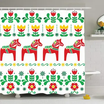 Shower Curtain Set with Hooks 60x72 Swedish Dala Horse Pattern Figurine Sweden Sign Traditional Leaf Vintage Industry Ornate
Shower Curtain Set with Hooks 60x72 Swedish Dala Horse Pattern Figurine Sweden Sign Traditional Leaf Vintage Industry Ornate