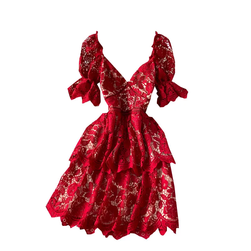 Women Dress Sexy V-Neck Backless Short sleeve Slim Mini Dress High Quality Hook flower Hollow Red Dress vestidos mujer verano
Women Dress Sexy V-Neck Backless Short sleeve Slim Mini Dress High Quality Hook flower Hollow Red Dress vestidos mujer verano
