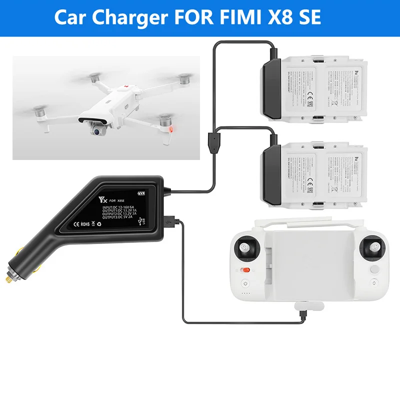 Charger Fast Charging 2 in1 Battery / Remote Controller Car Charger For FIMI X8 SE Drone Accessories
Charger Fast Charging 2 in1 Battery / Remote Controller Car Charger For FIMI X8 SE Drone Accessories