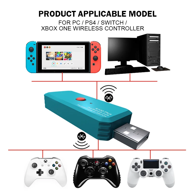 Data Frog N100 PLUS Wireless Bluetooth Adapter for Nintendo Switch/PS4 Controller Converter For Xbox One Handle Game Accessories
Data Frog N100 PLUS Wireless Bluetooth Adapter for Nintendo Switch/PS4 Controller Converter For Xbox One Handle Game Accessories