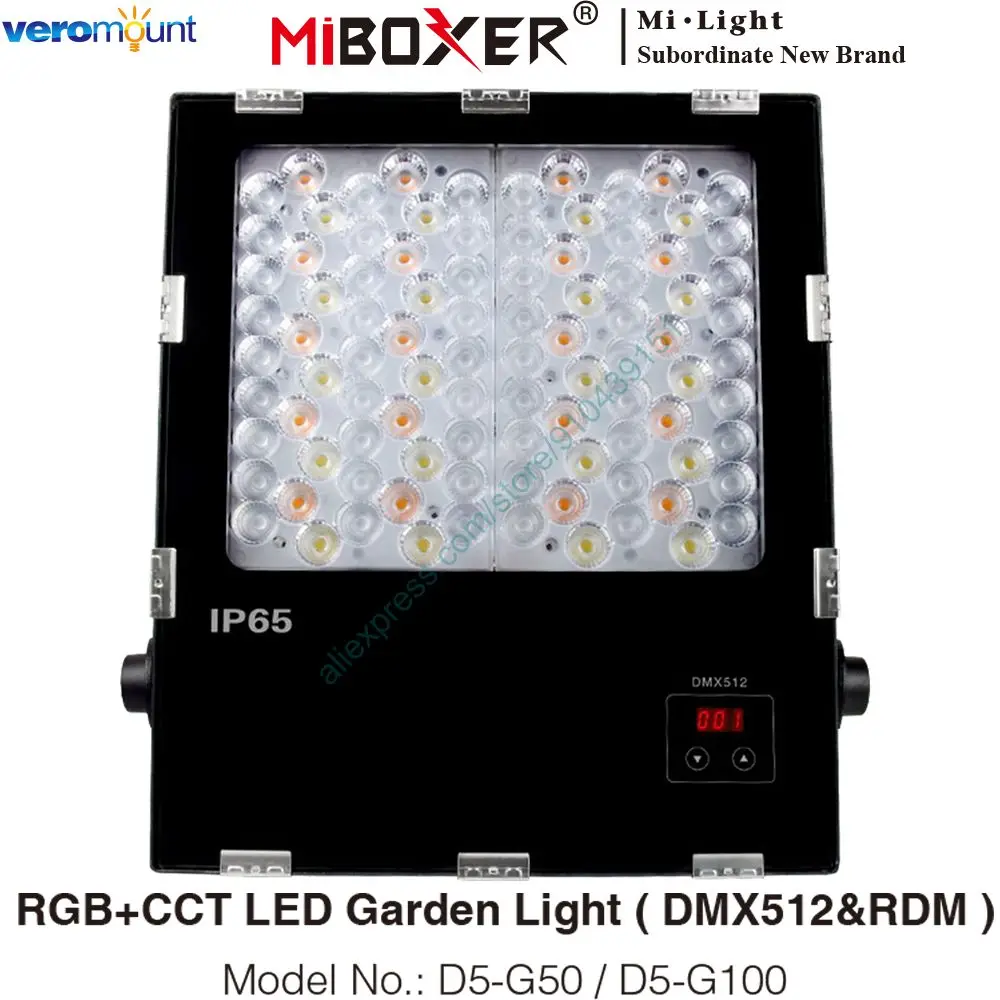 Miboxer DMX512 D5-G50 50W D5-G100 100W RGB+CCT Garden Light (DMX512 & RDM) AC 110V 220V IP66 Waterproof Digital Display
Miboxer DMX512 D5-G50 50W D5-G100 100W RGB+CCT Garden Light (DMX512 & RDM) AC 110V 220V IP66 Waterproof Digital Display