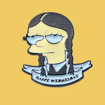 O129 Wholesale 10pcs/lot TV Shows Lisa Addams Lapel Pin Addams Family Wednesday Addams Spooky Creepy Jewelry Gift
O129 Wholesale 10pcs/lot TV Shows Lisa Addams Lapel Pin Addams Family Wednesday Addams Spooky Creepy Jewelry Gift