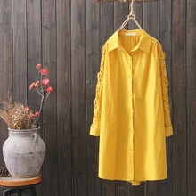 Solid Color Embroidery Long Sleeve Casual Shirt Tops Female Turn Down Collar Button Cardigan Hollow Out Medium-long Blouse Mujer
Solid Color Embroidery Long Sleeve Casual Shirt Tops Female Turn Down Collar Button Cardigan Hollow Out Medium-long Blouse Mujer