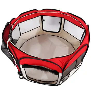 HOBBYZOO 45" Portable Foldable 600D Oxford Cloth & Mesh Pet Playpen Fence With Eight Panels Red Cage Dog Crate Delivery Room 
HOBBYZOO 45" Portable Foldable 600D Oxford Cloth & Mesh Pet Playpen Fence With Eight Panels Red Cage Dog Crate Delivery Room