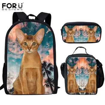 FORUDESIGNS Cute Abyssinian Cats Design Girls School Bags Set Mochila Com lancheira Backpacks Students Satchel for Teenagers
FORUDESIGNS Cute Abyssinian Cats Design Girls School Bags Set Mochila Com lancheira Backpacks Students Satchel for Teenagers