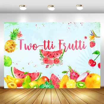 

Twotti Frutti Backdrop for Tropical Fruit Birthday Party Photography Background Watermelon Flowers Baby Shower Banner Backdrops