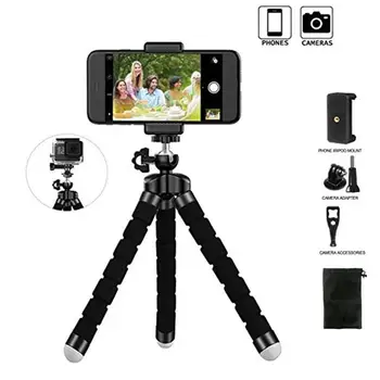 Flexible Sponge Octopus Tripod for Phone Camera Selfie Remote Stick with Wireless Remote for Tripod Camera Holder 
Flexible Sponge Octopus Tripod for Phone Camera Selfie Remote Stick with Wireless Remote for Tripod Camera Holder
