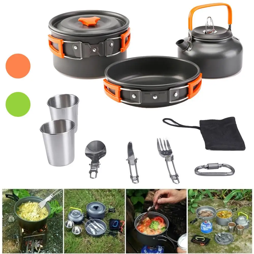 9pcs/set Camping Kitchenware Camping Cookware Cooking Picnic Pot Strong BBQ Coal Gas Camp Traveling Burning Outdoor
9pcs/set Camping Kitchenware Camping Cookware Cooking Picnic Pot Strong BBQ Coal Gas Camp Traveling Burning Outdoor