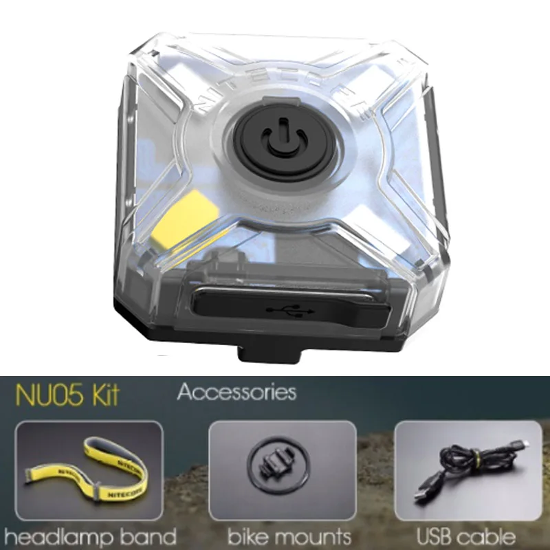 NITECORE NU05 USB Перезаряжаемый налобный фонарь 4 * Высокопроизводительные светодиоды