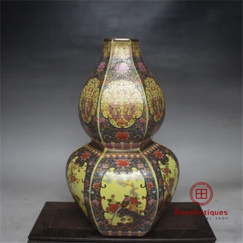 Qing Yongzheng Imperial Enamel Flower and Bird Gourd Bottle Flower Vase Antique Vase Decoration Porcelain Collection Home Decor
Qing Yongzheng Imperial Enamel Flower and Bird Gourd Bottle Flower Vase Antique Vase Decoration Porcelain Collection Home Decor