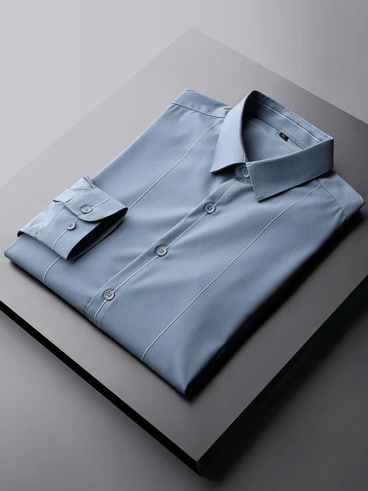 Spring 2022 Summer New Fashion Casual Loose Long Sleeve Shirt Solid Slim Fit Male Social Casual Business Dress Shirt Tops A161 
Spring 2022 Summer New Fashion Casual Loose Long Sleeve Shirt Solid Slim Fit Male Social Casual Business Dress Shirt Tops A161