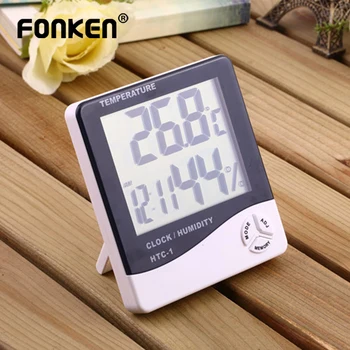 FONKEN Indoor Temperature Hygrometer LCD Electronic Digital Thermometer Room Hygrometer Smart Temperature Recorder Alarm Clock
FONKEN Indoor Temperature Hygrometer LCD Electronic Digital Thermometer Room Hygrometer Smart Temperature Recorder Alarm Clock