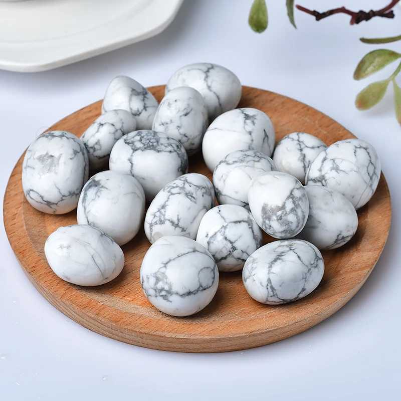 Natural Howlite Crystal Gemstone Irregular Polished Stone Rolling Tumbles Palm Healing Mineral Diy Decoration Gift | Дом и сад