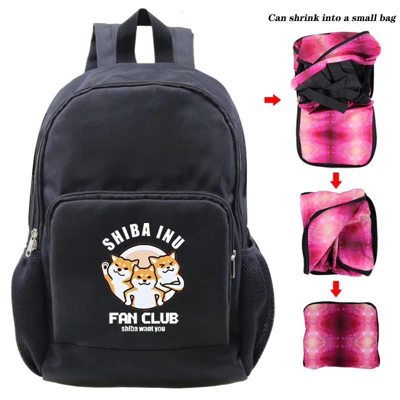 

Shi Inu Printed Laptop Backpack Girls Boys Casual Backpack School Bag Unisex Retractable Back Pack Teenagers Travel Shoulder Bag