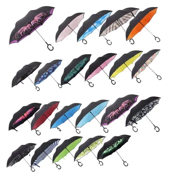 Windproof Reverse Folding Double Layer Inverted Rain Umbrella Self Stand Rain Protection C-Hook Hands For Car
Windproof Reverse Folding Double Layer Inverted Rain Umbrella Self Stand Rain Protection C-Hook Hands For Car