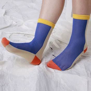 Tube SOCKS Spring Summer Korea Style Silk Socks Color Matching Japanese Vintage Designer Cass Crystal Socks Women Ladies Socks
Tube SOCKS Spring Summer Korea Style Silk Socks Color Matching Japanese Vintage Designer Cass Crystal Socks Women Ladies Socks