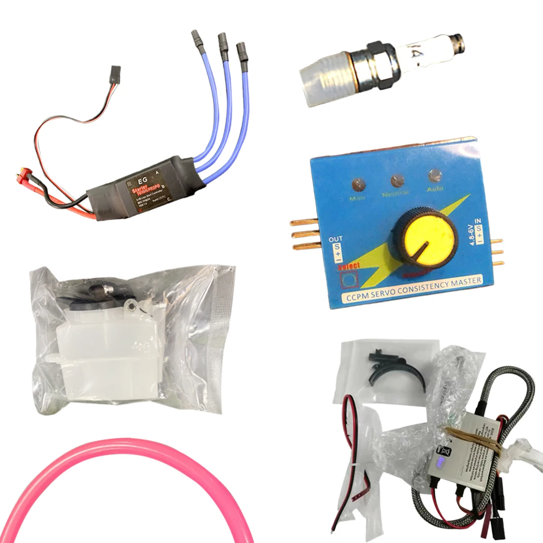 DIY Set CDI+Spark Plug+Small Oil Tank Fuel Tank +30cm Long Oil Pipe Pipeline+Start ESC+Simulation Servo Controller For TOYAN
DIY Set CDI+Spark Plug+Small Oil Tank Fuel Tank +30cm Long Oil Pipe Pipeline+Start ESC+Simulation Servo Controller For TOYAN