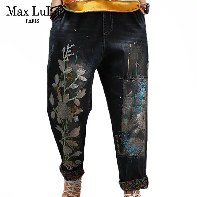 vintage floral jeans