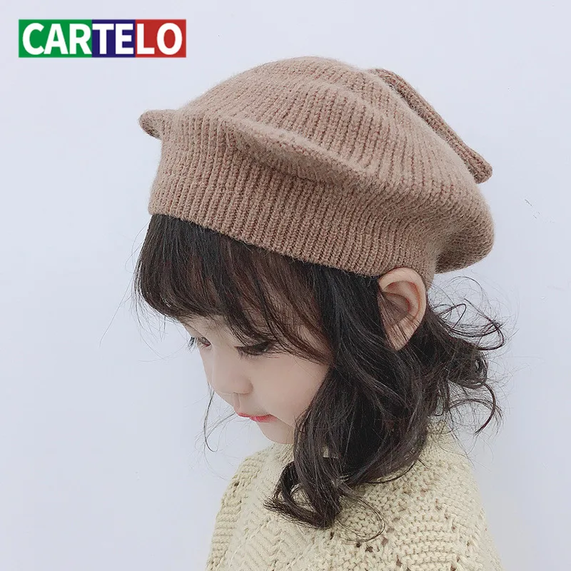 CARTELO Children's beret hat cat ears autumn and winter solid color painter hat knitted warm hat children
CARTELO Children's beret hat cat ears autumn and winter solid color painter hat knitted warm hat children