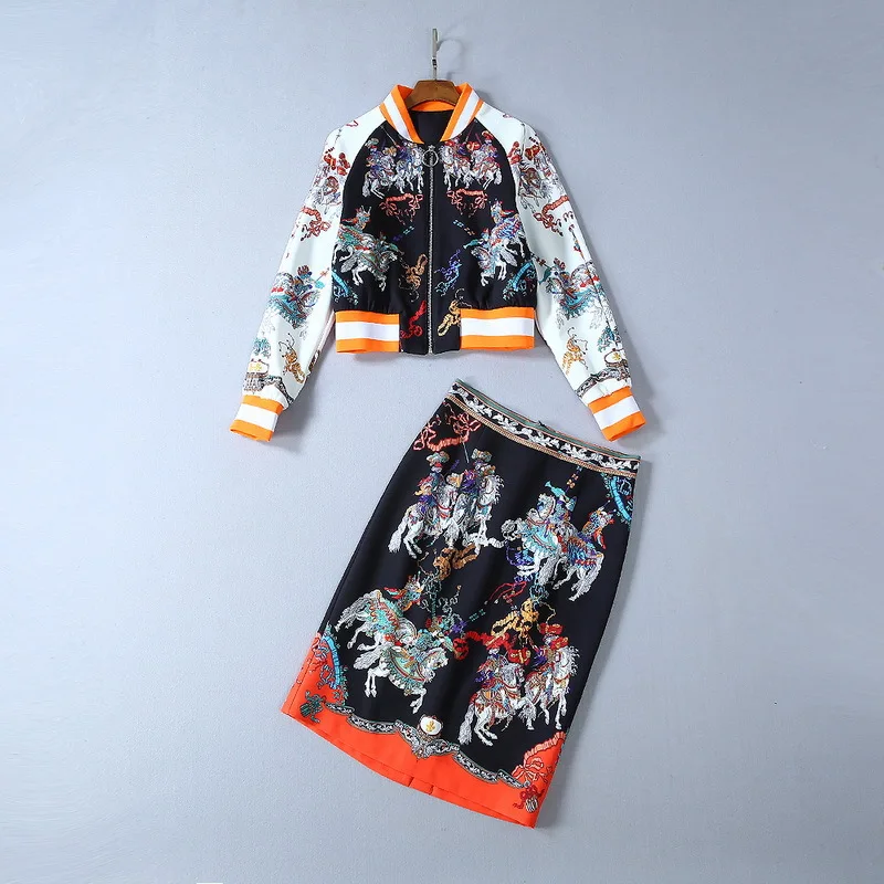 Fashion women autumn women's skirt suit 2019 Fall runways print jackets + pencil skirts 2pieces set A698
Fashion women autumn women's skirt suit 2019 Fall runways print jackets + pencil skirts 2pieces set A698
