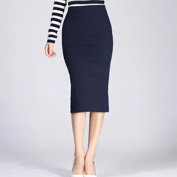 Autumn Winter Women Pencil Skirt High Waist Cotton Solid Color Stretch Elastic Slim Business OL Split Bodycon Skirts Hot Sales
Autumn Winter Women Pencil Skirt High Waist Cotton Solid Color Stretch Elastic Slim Business OL Split Bodycon Skirts Hot Sales