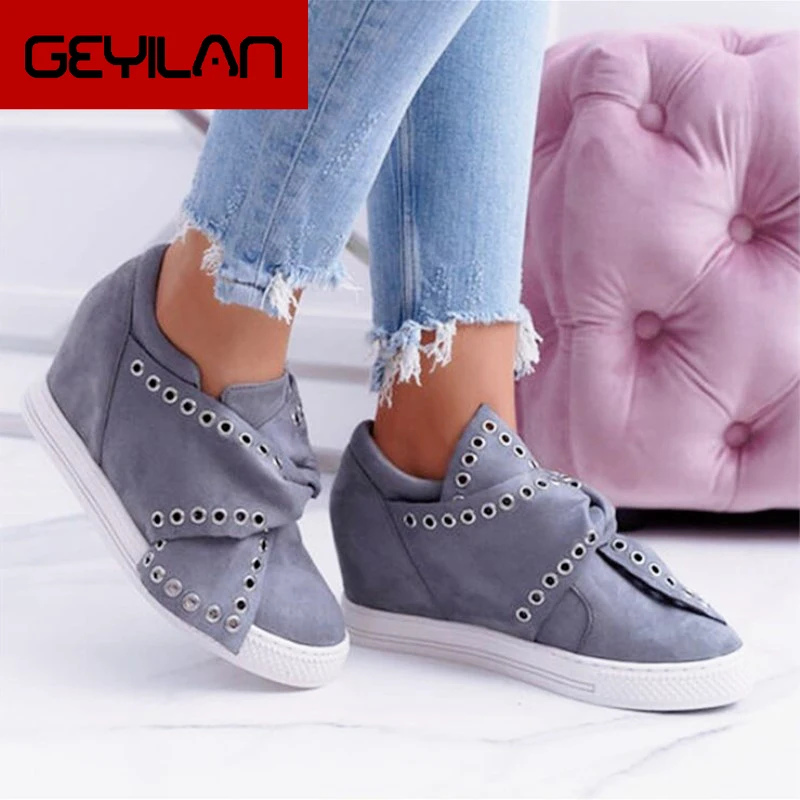 Wedges Heel Pumps Shoes Round Toe Platform Slip On Sneakers Women Spring Autumn Plus Size
Wedges Heel Pumps Shoes Round Toe Platform Slip On Sneakers Women Spring Autumn Plus Size