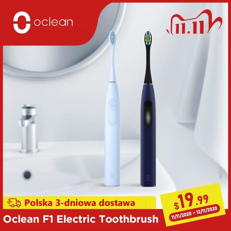 Oclean F1 Sonic Electric Toothbrush IPX7 Waterproof 3 Modes Charging Ultrasonic Automatic Fast for Adult Smart Tooth brush
Oclean F1 Sonic Electric Toothbrush IPX7 Waterproof 3 Modes Charging Ultrasonic Automatic Fast for Adult Smart Tooth brush