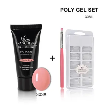 30ml Poly Gel Set Acryl Gel Kit Hard Jelly Camouflage Gel Soak Off Finger Extension Slip Solution Crystal Glass Polygel TSLM2