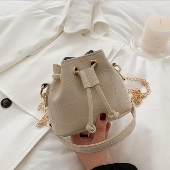 YXZ Crossbody-bag For Women 2020 New Stone-Grain Drawstring Chain Bucket-bag Solid-Color Casual Female Handbag Ladies Mini-Totes
YXZ Crossbody-bag For Women 2020 New Stone-Grain Drawstring Chain Bucket-bag Solid-Color Casual Female Handbag Ladies Mini-Totes