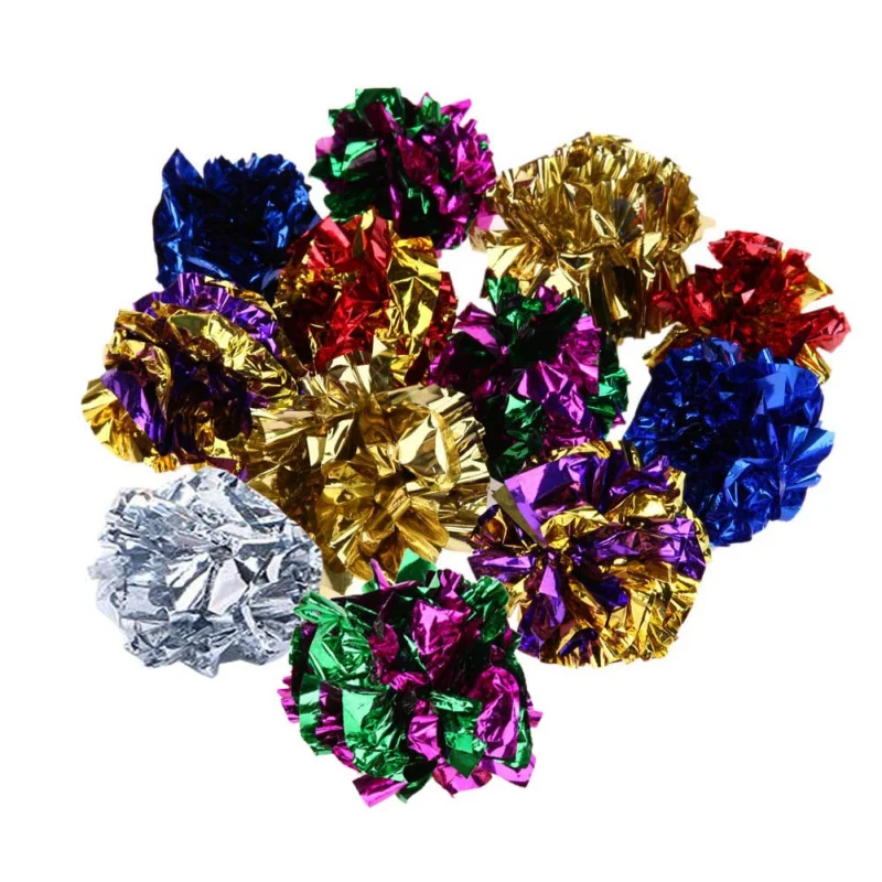 12 Pcs Cat Toy Mylar Balls Colorful Ring Paper Shiny Interactive Sound Ball Crinkle Balls for Cats Sound Toys Pet Play Balls
12 Pcs Cat Toy Mylar Balls Colorful Ring Paper Shiny Interactive Sound Ball Crinkle Balls for Cats Sound Toys Pet Play Balls