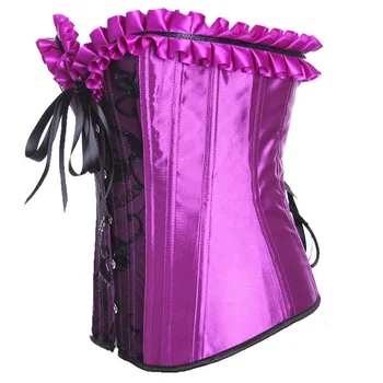 SUSOLA Sexy Gothic Purple Satin Overbust Corset Bustiers Burlesque Corselet Skirt Set Carnival Dance Costumes Plus Size S-6XL 
SUSOLA Sexy Gothic Purple Satin Overbust Corset Bustiers Burlesque Corselet Skirt Set Carnival Dance Costumes Plus Size S-6XL