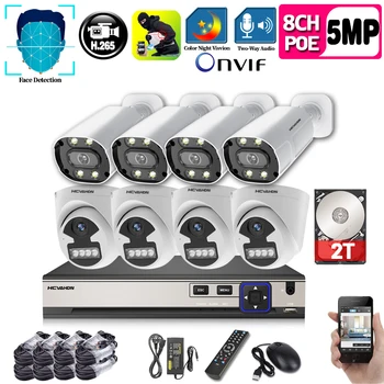 5MP POE NVR Human Detection Two-way audio H.265 8CH 5MP AI FULL Color Night Camera CCTV Security Camera System Face Detection
5MP POE NVR Human Detection Two-way audio H.265 8CH 5MP AI FULL Color Night Camera CCTV Security Camera System Face Detection