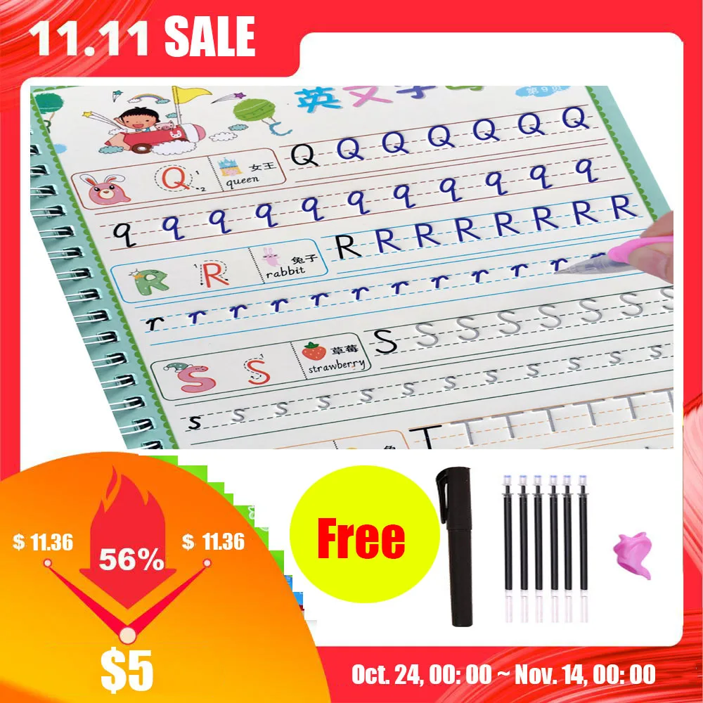 Reusable Children 3D Copybook For Calligraphy Number English Handwriting Books Learning Math Writing Practice Book For kids Toys
Reusable Children 3D Copybook For Calligraphy Number English Handwriting Books Learning Math Writing Practice Book For kids Toys