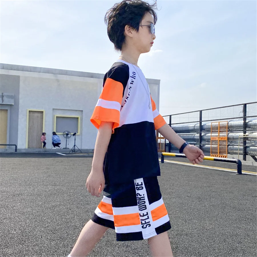 Boys Basketball Suit Kids short sleeve Tracksuits Casual Summer Sports Suits Leisure Children T Shirt Shorts 2pcs top 12 14 Y 
Boys Basketball Suit Kids short sleeve Tracksuits Casual Summer Sports Suits Leisure Children T Shirt Shorts 2pcs top 12 14 Y