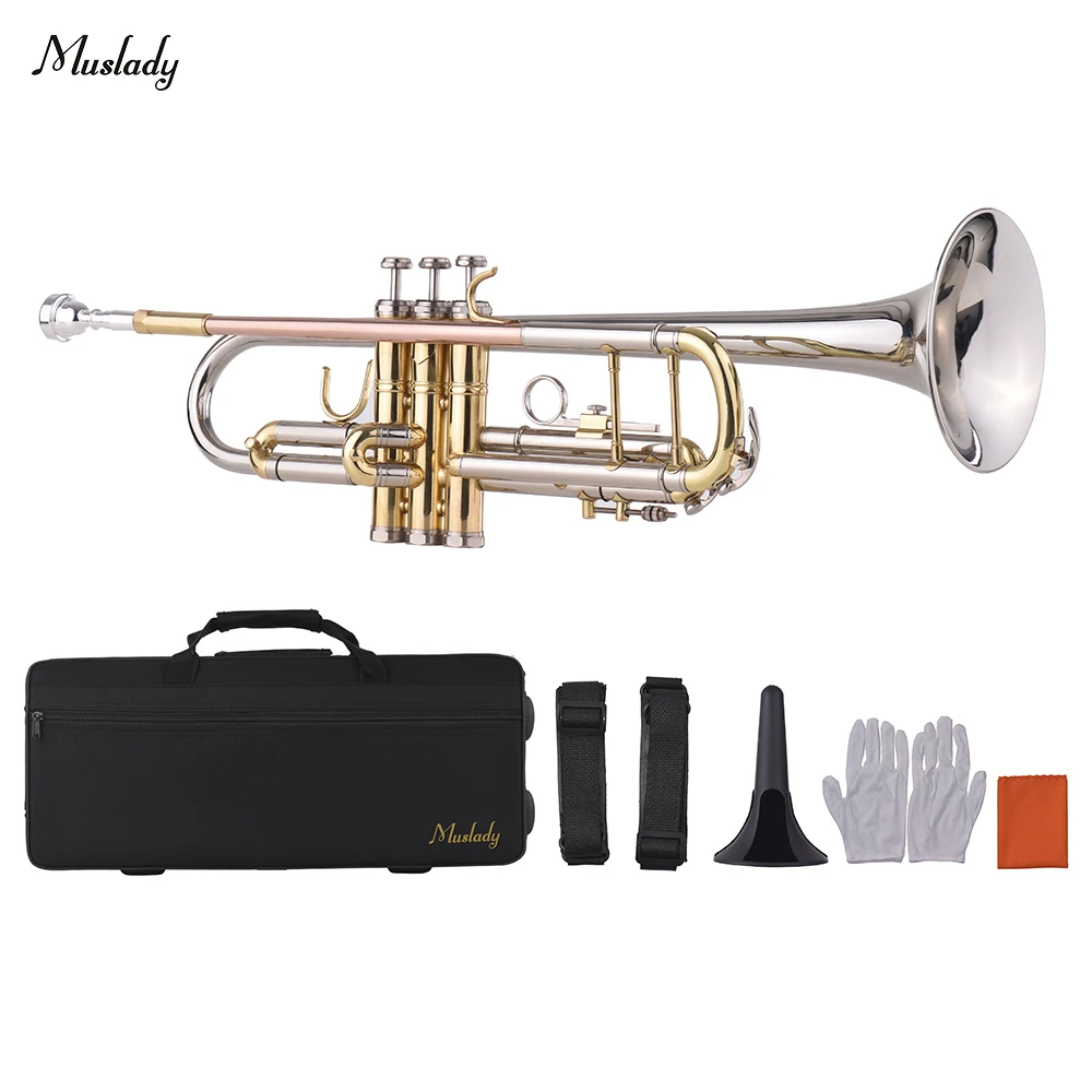 Muslady Bb Trumpet Multicolored Design with Mouthpiece Trumpet Stand Carry Bag Gloves Cleaning Cloth Brass Instrument
Muslady Bb Trumpet Multicolored Design with Mouthpiece Trumpet Stand Carry Bag Gloves Cleaning Cloth Brass Instrument