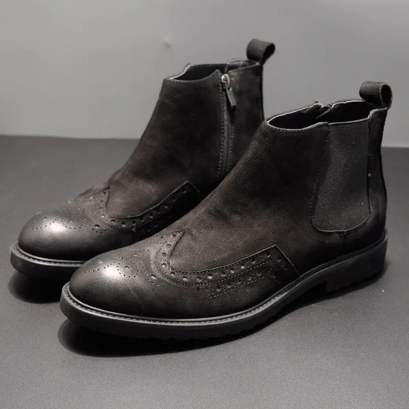 2019 Autumn And Winter New Style Martin Boots Genuine Leather Casual Men British Style Mid-top Men's Boot Men's Boots