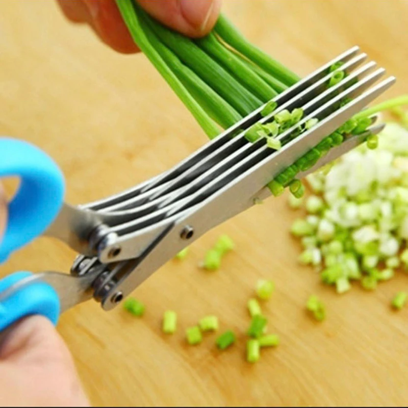 Multi-functional Stainless Steel Kitchen Multi-Layers 5 Layers Scissors Shredded Scallion Cut Herb Spices Scissors
Multi-functional Stainless Steel Kitchen Multi-Layers 5 Layers Scissors Shredded Scallion Cut Herb Spices Scissors