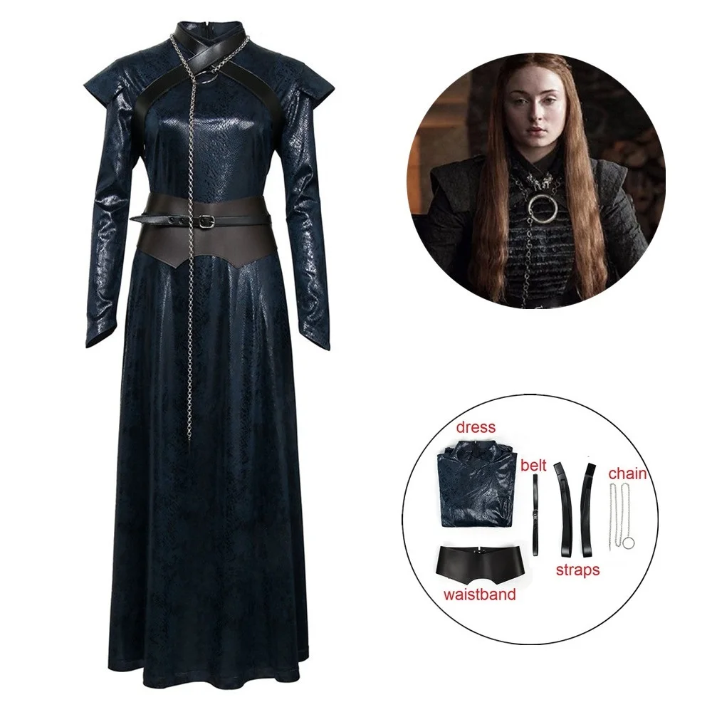 Game of Thrones 8 Sansa Stark Dress Cosplay Costume Set Superhero Black Leather Armor Outfit Halloween Fancy Party Props
Game of Thrones 8 Sansa Stark Dress Cosplay Costume Set Superhero Black Leather Armor Outfit Halloween Fancy Party Props