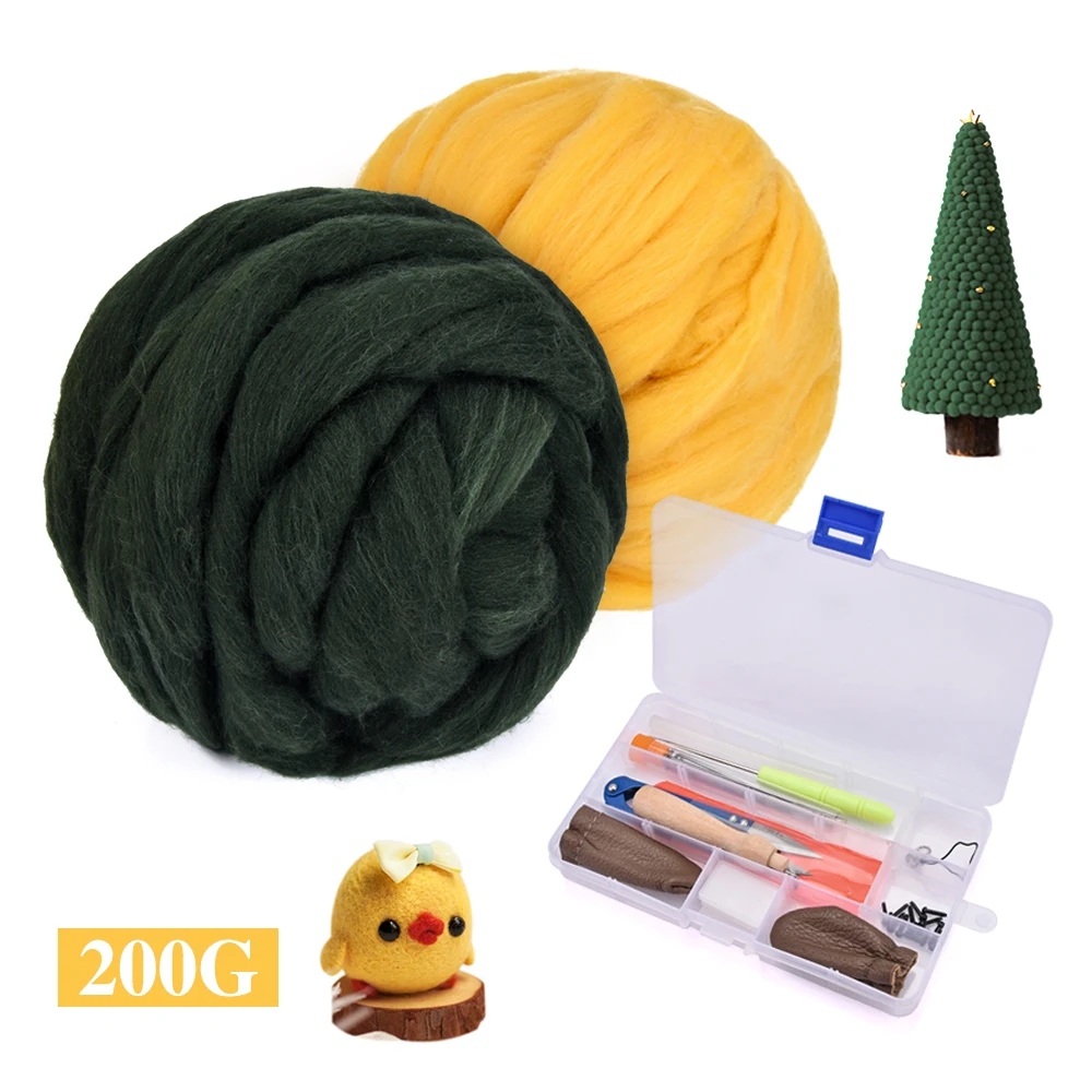 200g Yellow/Green Wool Felt Craft Kit 86 Colors DIY Wool Felt Kit Handle Wool Set Weaving Needlework Spinning Craft Kits
200g Yellow/Green Wool Felt Craft Kit 86 Colors DIY Wool Felt Kit Handle Wool Set Weaving Needlework Spinning Craft Kits