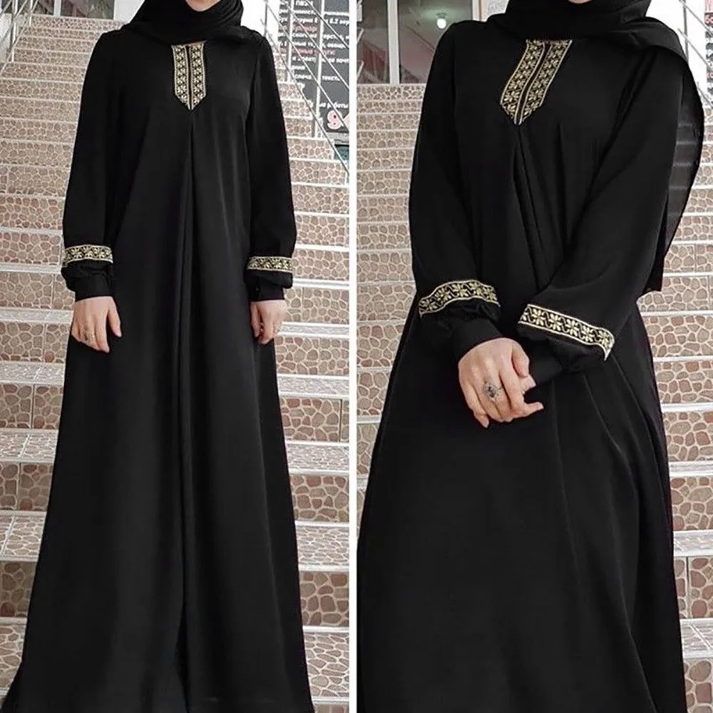 Фото Вышитый марокканский кафтан Дубай вечернее женское платье Abaya мусульманское