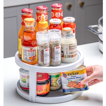 360 Degree Rotating 2 Tier Spices Fruit Tray Turning Table Rotatable Desktop Storage Home Kitchen Storage Rack Stand
360 Degree Rotating 2 Tier Spices Fruit Tray Turning Table Rotatable Desktop Storage Home Kitchen Storage Rack Stand