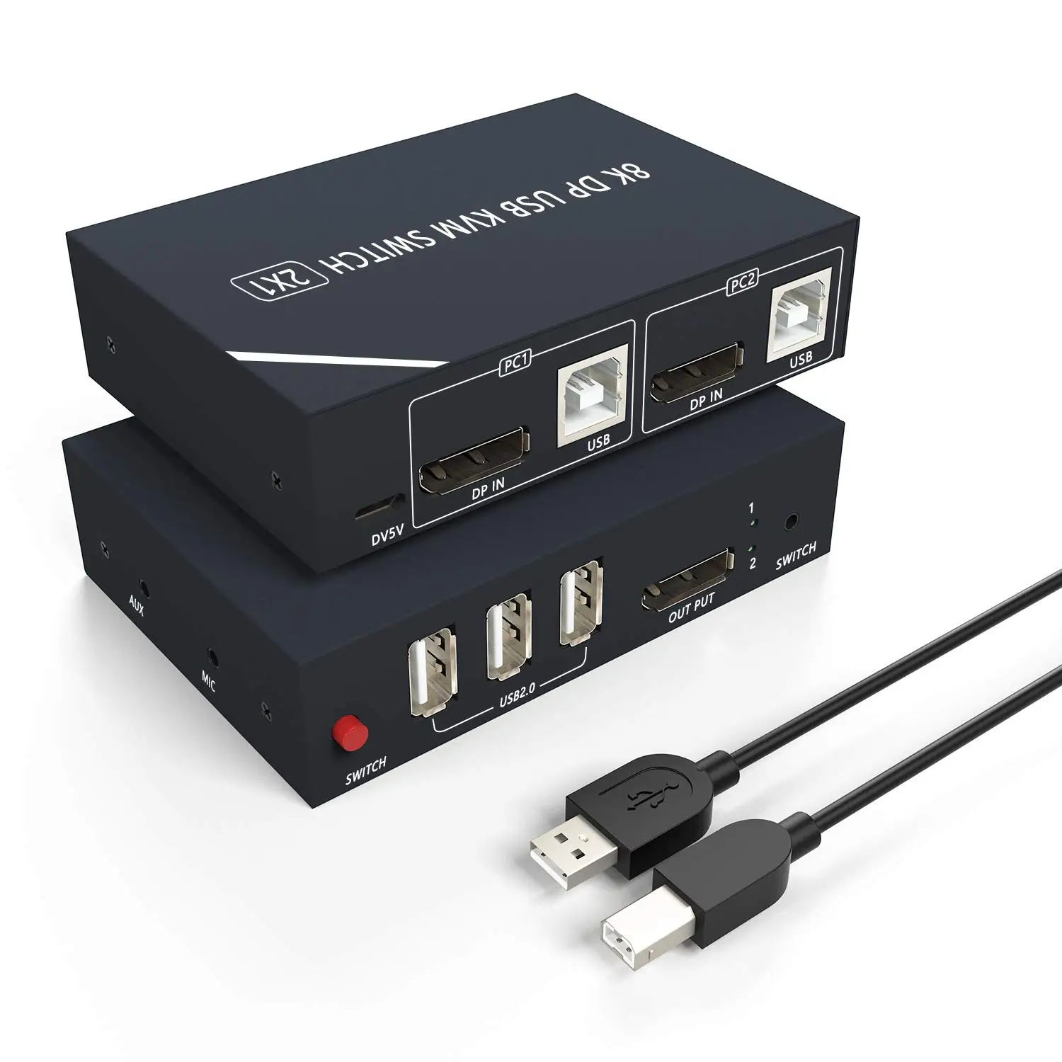 KVM Displayport 8K DP 1 4 USB переключатель с аудио и 2 0 концентратор компьютера поделиться