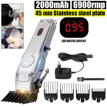 Professional LCD Digital Hair Trimmer Men Hair Clipper Rechargeable barbershop Salon Hair Cutting Tool Kit with 4 Limit Comb 
Professional LCD Digital Hair Trimmer Men Hair Clipper Rechargeable barbershop Salon Hair Cutting Tool Kit with 4 Limit Comb