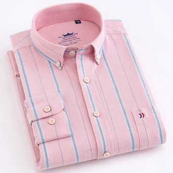 2020 New Mens Wear Striped Oxford 100% Cotton Casual Long Sleeve Shirt Soft Male Pink Social Business Button Collar Dress Shirts
2020 New Mens Wear Striped Oxford 100% Cotton Casual Long Sleeve Shirt Soft Male Pink Social Business Button Collar Dress Shirts