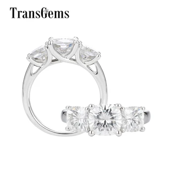 Transgems 10k White Gold Three Stone 2ct 7.5mm Cushion Cut F Colorless Moissanite Engagement Ring for Women Fine Jewelry
Transgems 10k White Gold Three Stone 2ct 7.5mm Cushion Cut F Colorless Moissanite Engagement Ring for Women Fine Jewelry