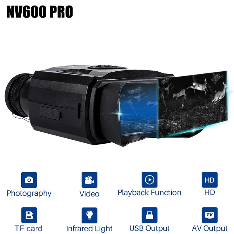 New NV600 PRO 3.5inch Large Screen HD Digital Night Vision Binoculars Image & Video Recording View 500m for Night Hunting Patrol
New NV600 PRO 3.5inch Large Screen HD Digital Night Vision Binoculars Image & Video Recording View 500m for Night Hunting Patrol