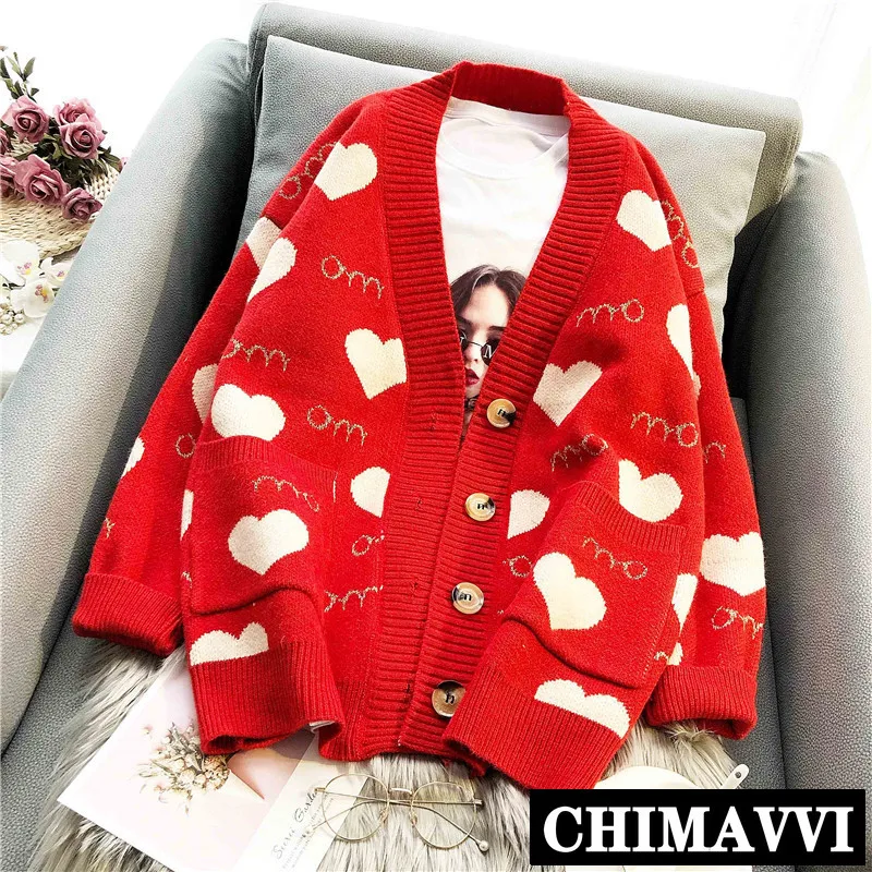 New Autumn and Winter Women's Thicken Sweater Lover Pattern Knitted Cardigan Jacket Female Students Loose Knitwear Sweet Coats
New Autumn and Winter Women's Thicken Sweater Lover Pattern Knitted Cardigan Jacket Female Students Loose Knitwear Sweet Coats