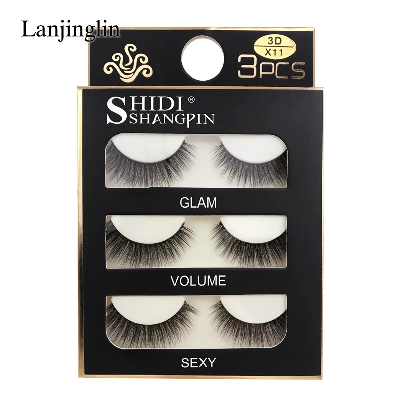 Faux Cils 3 Pairs False Eyelashes Soft Natural Long Wispy Fluffy 3D Mink Lashes Handmade Makeup Tool Extension Fake Eye Lashes 25 H25634a777b564d3d897bb50da6758100g