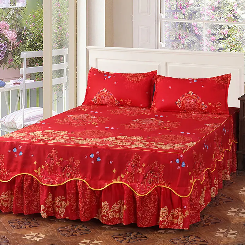 Fashion Soft Sanding Bedspread Anti-skip Wedding Bed skirt Queen King Size No Pilling Fitted Sheet Cover Double Layer Bed Cover
Fashion Soft Sanding Bedspread Anti-skip Wedding Bed skirt Queen King Size No Pilling Fitted Sheet Cover Double Layer Bed Cover