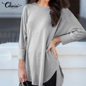 Women Bat Sleeve Vintage Blouse Celmia 2020 Fashion O neck Female Casual Loose Shirts Asymmetrical Tops Solid Blusas Mujer S-5XL
Women Bat Sleeve Vintage Blouse Celmia 2020 Fashion O neck Female Casual Loose Shirts Asymmetrical Tops Solid Blusas Mujer S-5XL